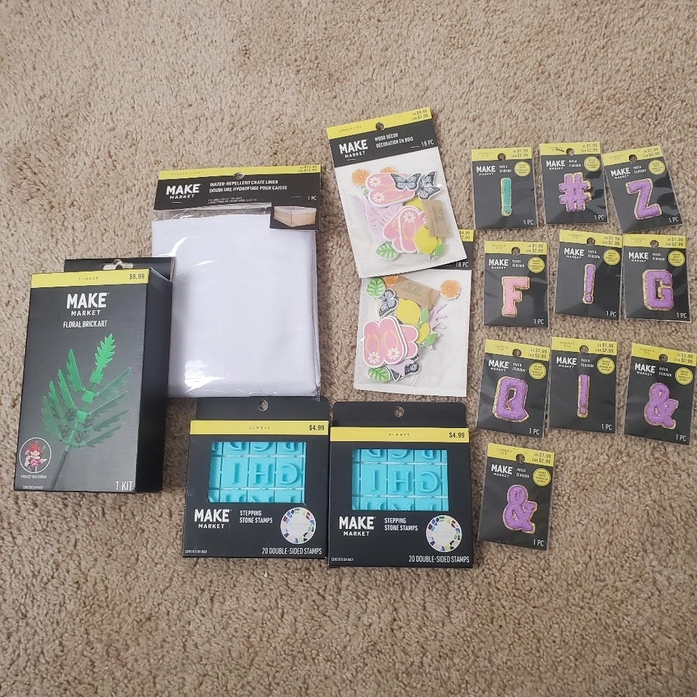 MAKE MARKET Crafting Supplies Bundle Iron On Patches Letters